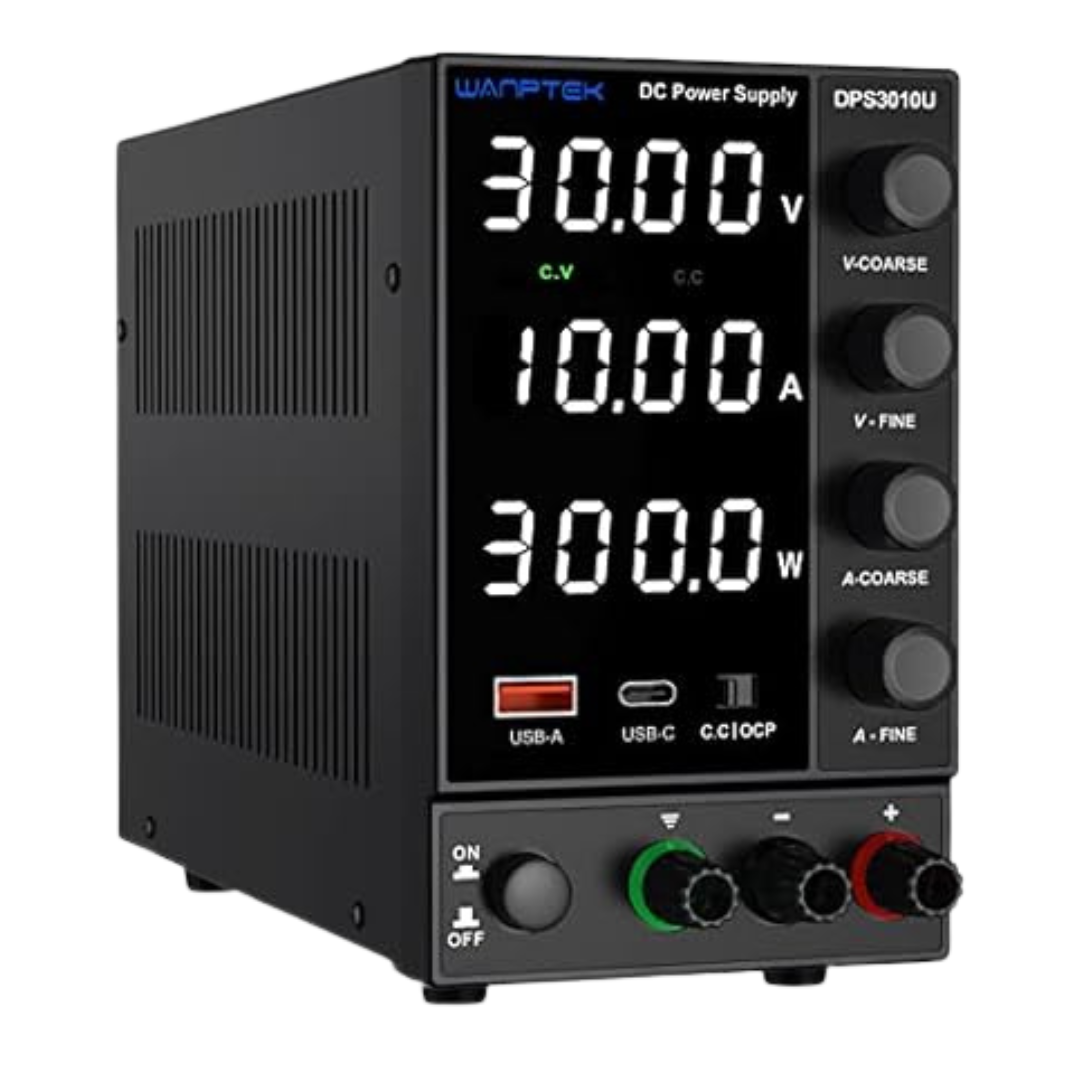 Wanptek 30V 10A Adjustable DC Power Supply With USB & Type-C