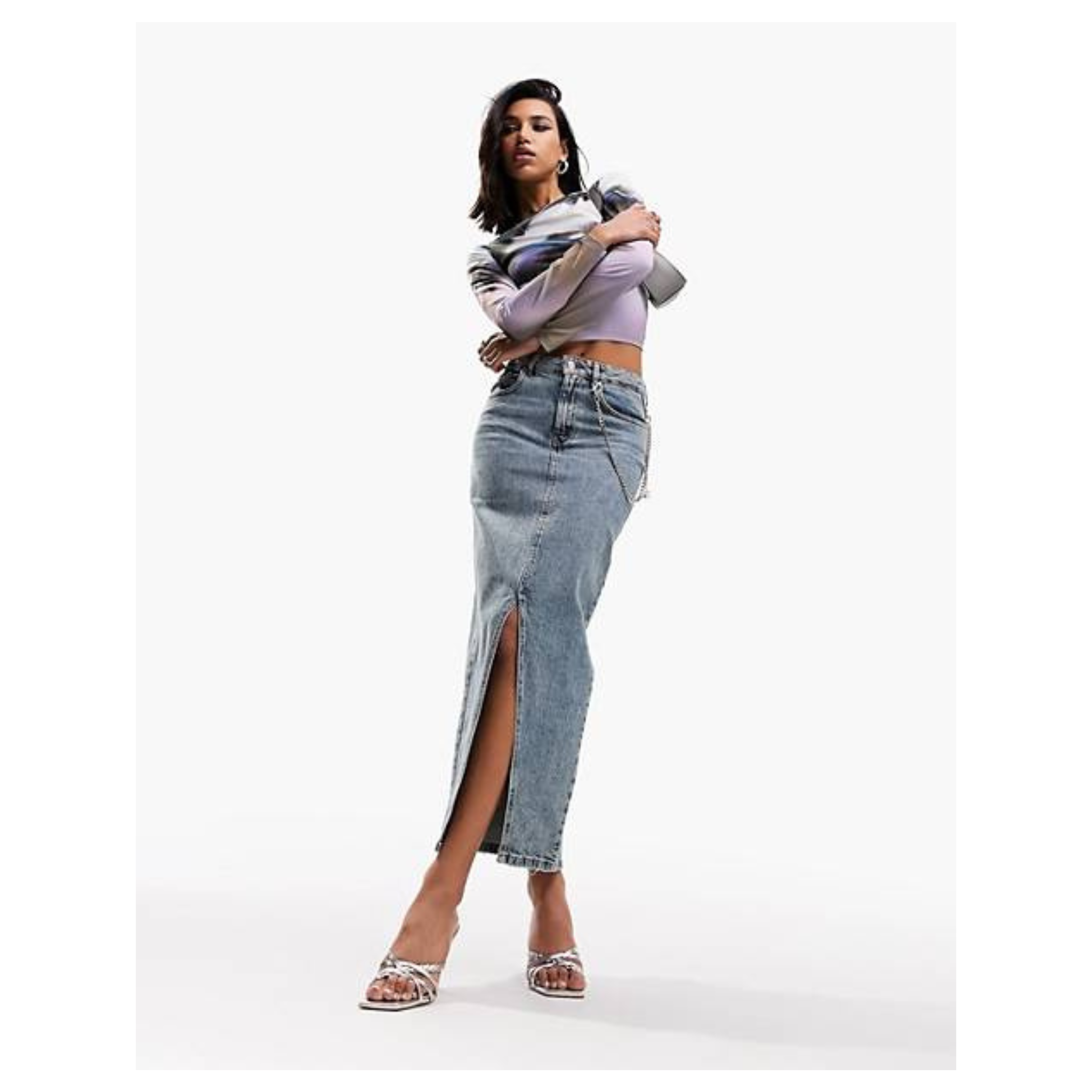 ASOS Denim Midi Skirt