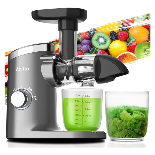 Aeitto Classic Horizontal Cold Press Masticating Juicer W/ Quiet Motor