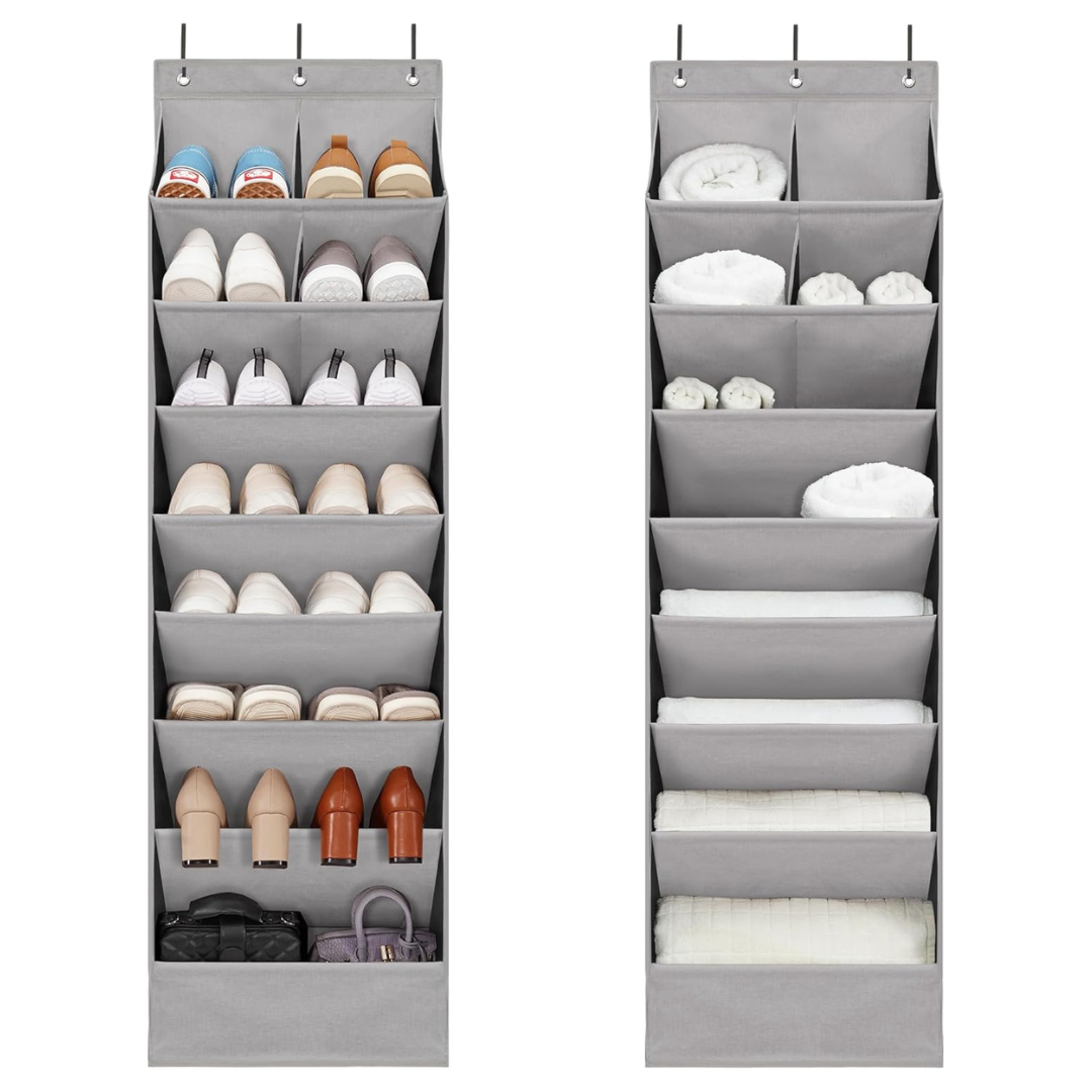 2-Pack Over The Door Shoe Organizer With 10 Pockets