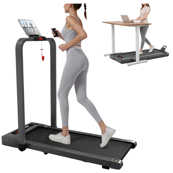 300 Lb Capacity Under Desk Walking Pad Treadmill W/ Handle Bar