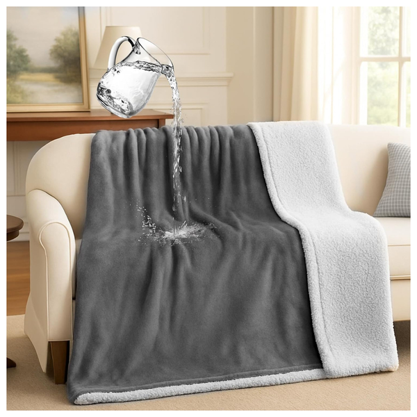 Reversible Sherpa Fleece Waterproof Dog Blanket (50" x 60")