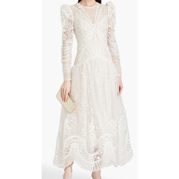 Zimmermann Embroidered Tulle Maxi Dress
