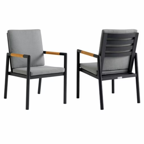 Set of 2 Armen Living Royal 18" Outdoor Fabric Dining Chair