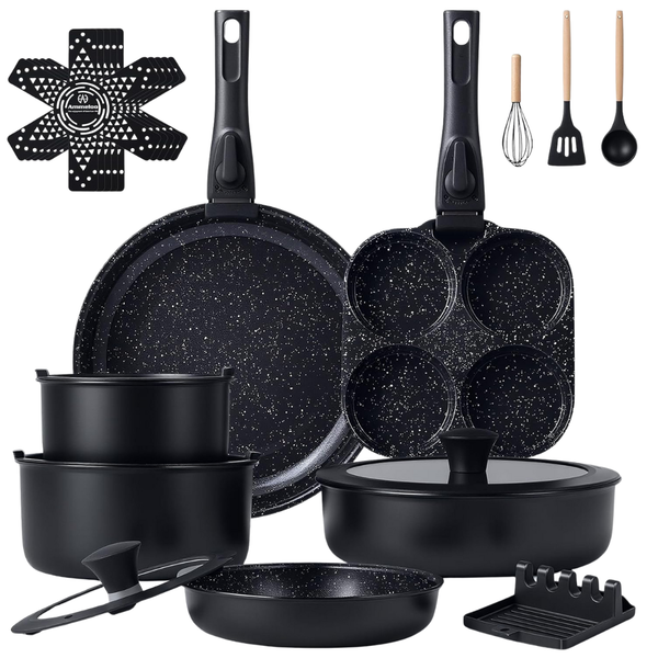 21-Piece Ammeloo Non Stick Ceramic Pots & Pans Set