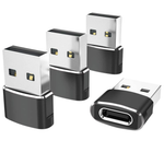 4-Pack Elebase USB-A To USB-C Adapter (Black)