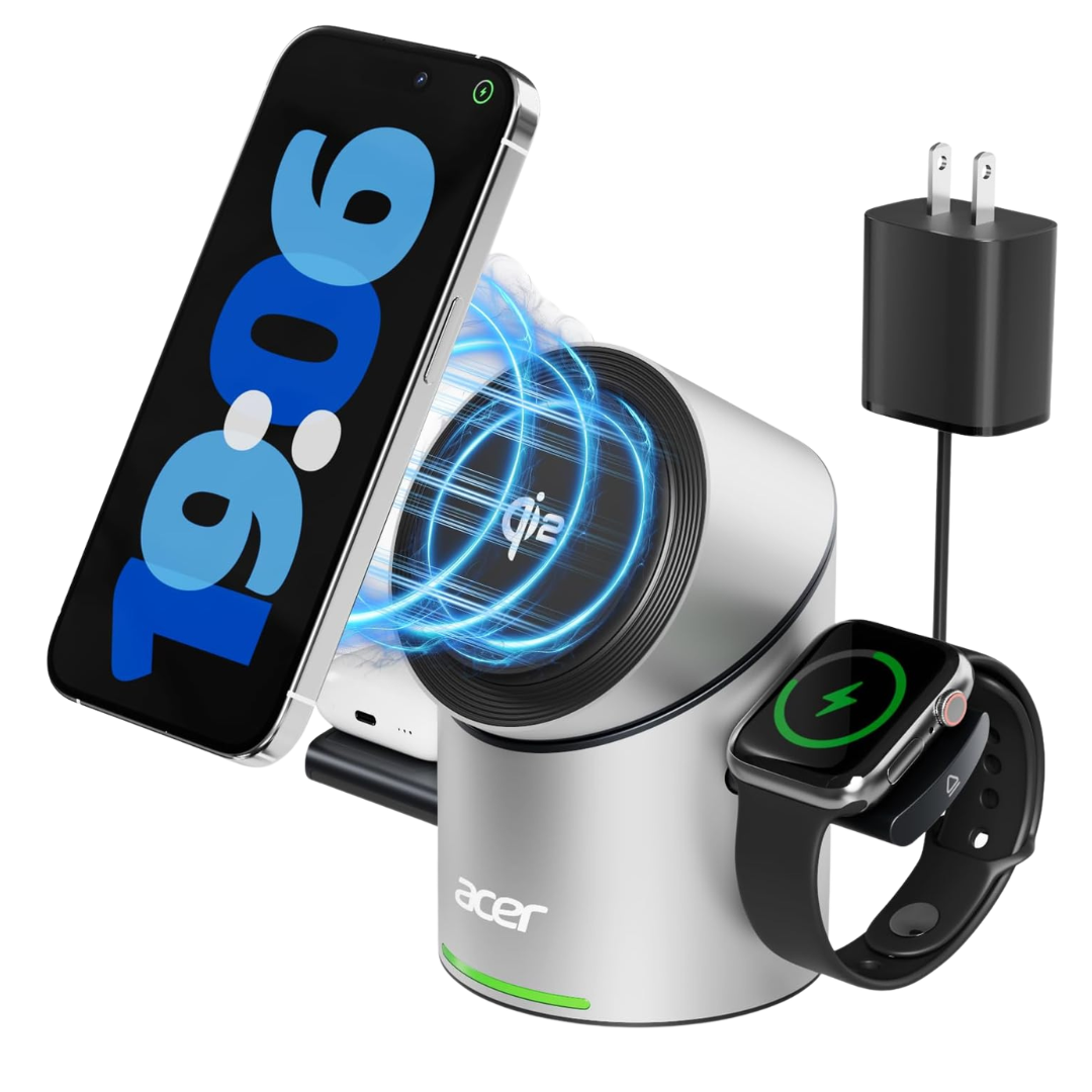 Acer Qi2 15W 3-in-1 Wireless Charging Station