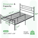 Novilla 14" Metal Queen Platform Bed Frame with Headboard
