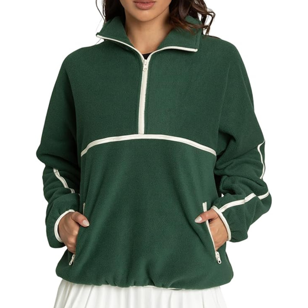 Womens Half-Zip Oversized Fleece Sweatshirt (4 Colors)