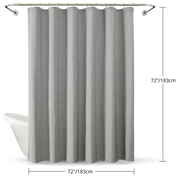 72" x 72" Linen Shower Curtain with Hooks