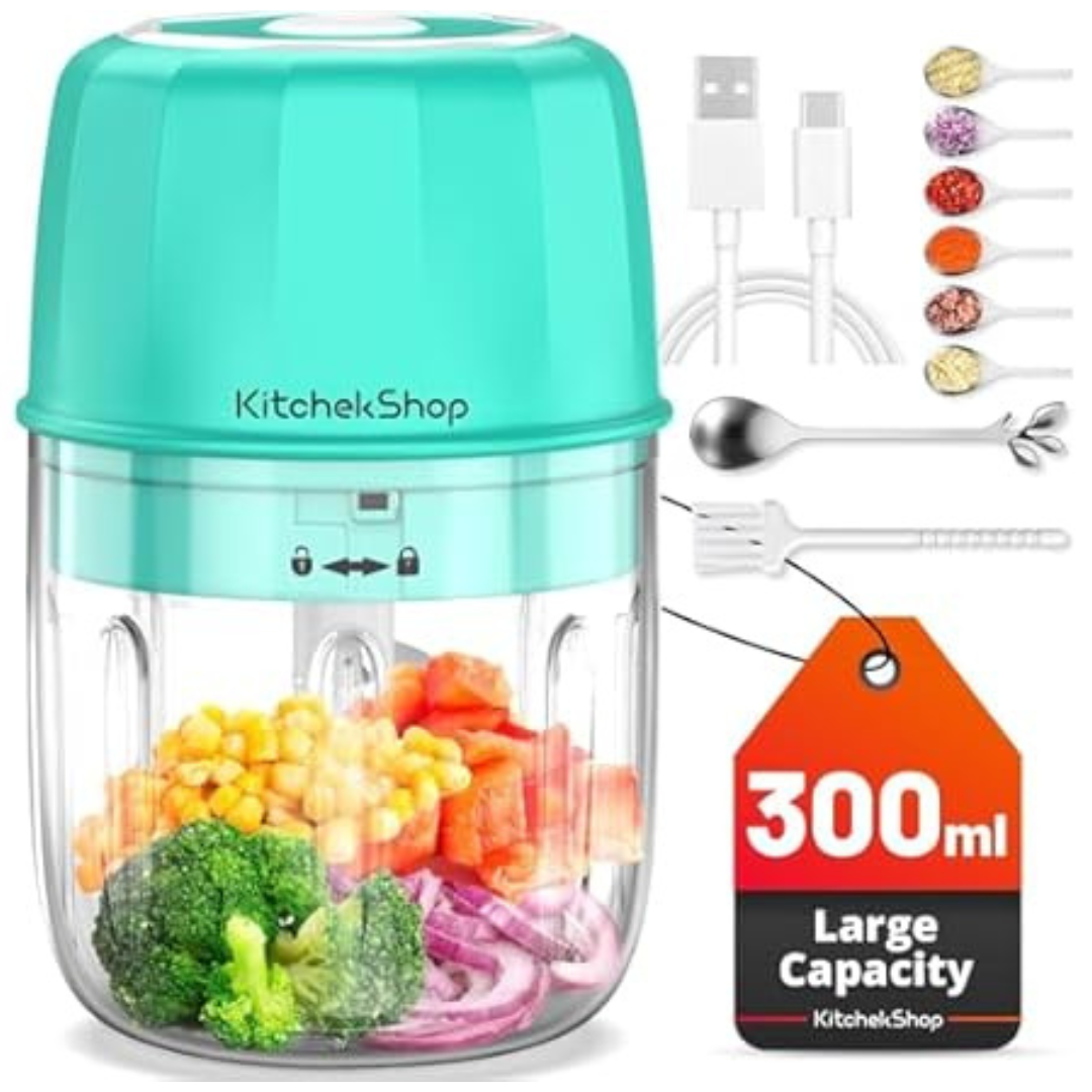 300ml KitchekShop Portable & Cordless Mini Food Processor