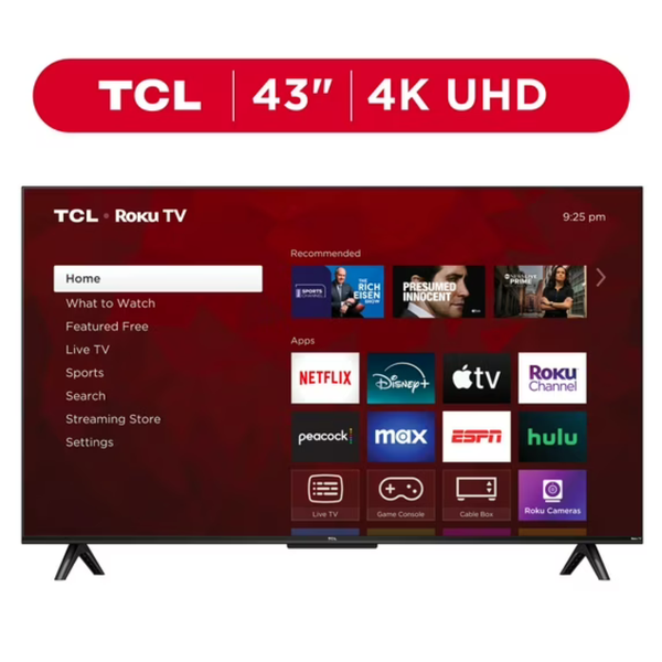 43" TCL 43S451 4K Ultra HDR Smart LED Roku TV