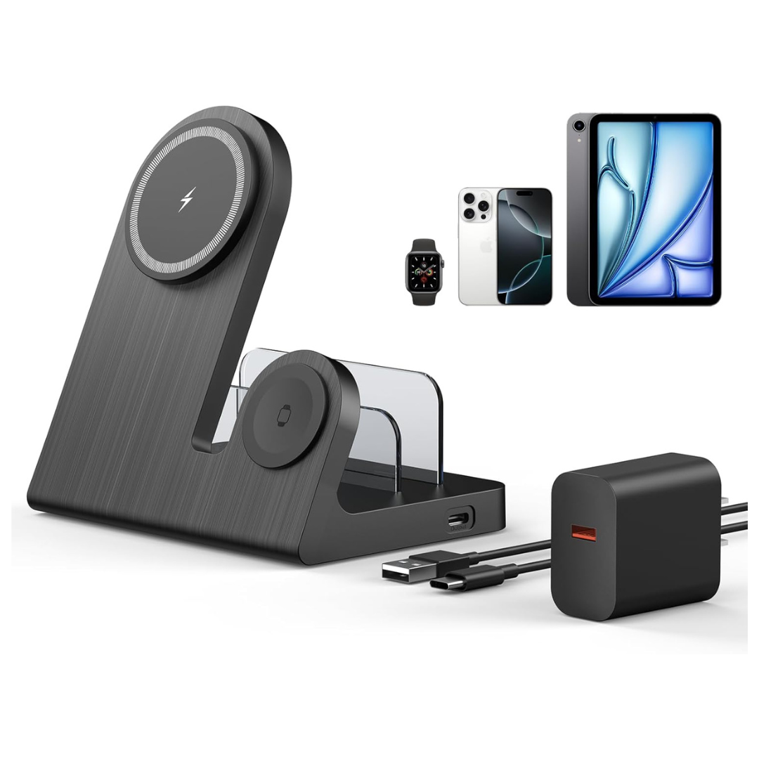 3-In-1 MagSafe 18W Wireless Charging Station