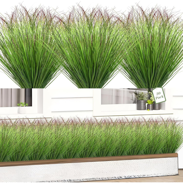 Griine 20 Bundles Faux Grass Stems UV Resistant