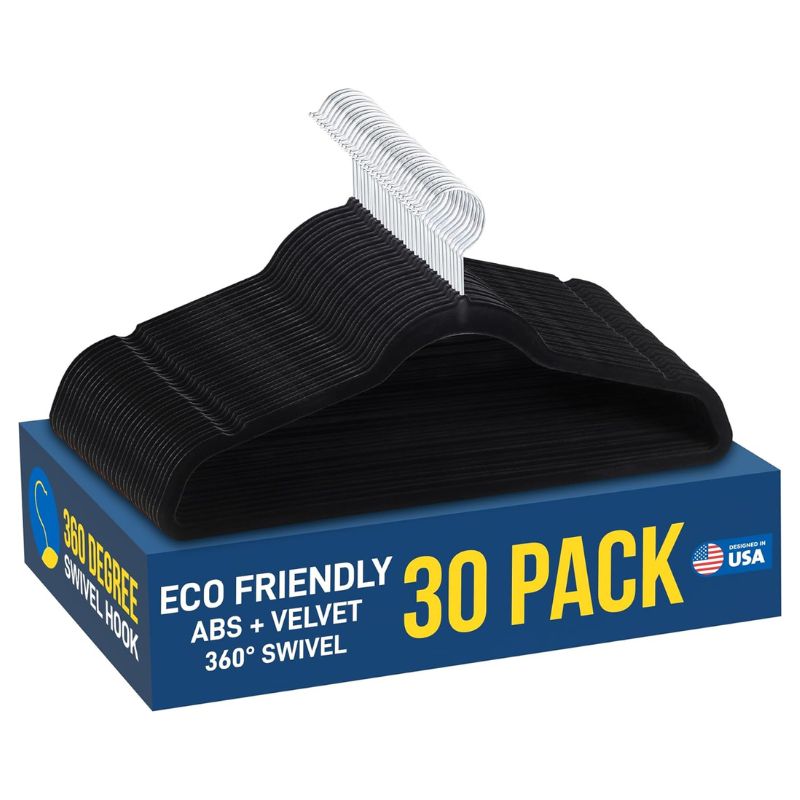 30 Premium Quality Velvet Non-Slip Clothes Hangers