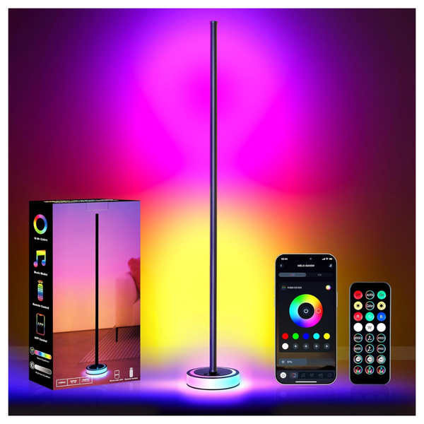 Smart RGBICW LED Corner Lamp With App & Remote Control