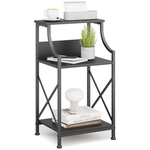 Retro Design 3-Tier Metal-Wood End Table