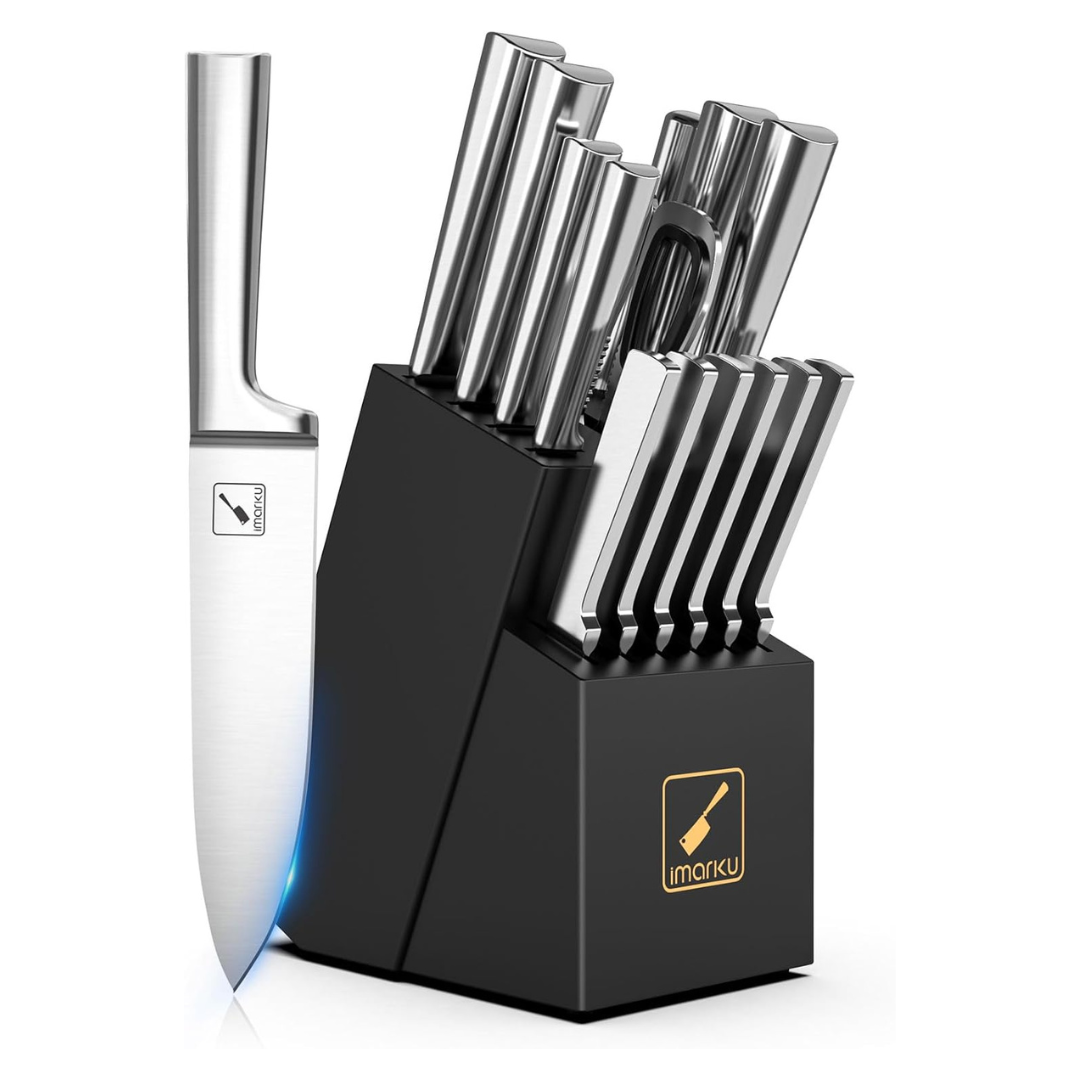 15-Piece Professional High Carbon Stainless Steel Kitchen Knife Set