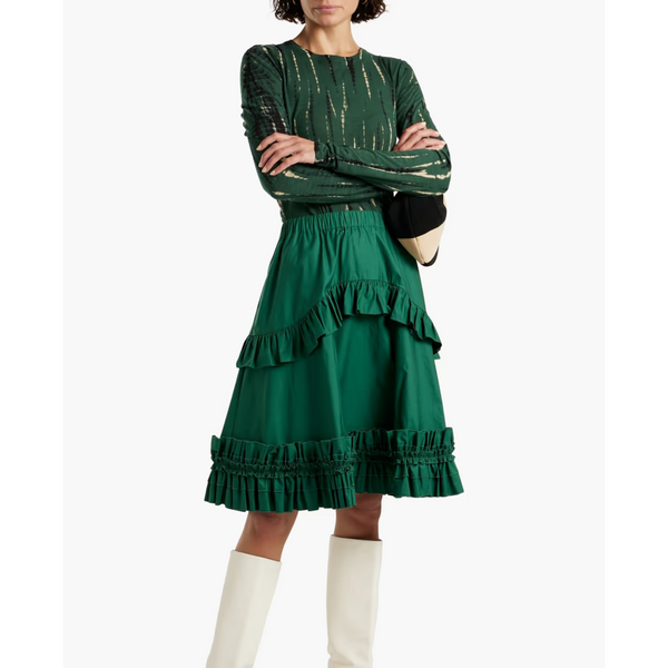 Jason Wu Ruffled tiered cotton-poplin skirt