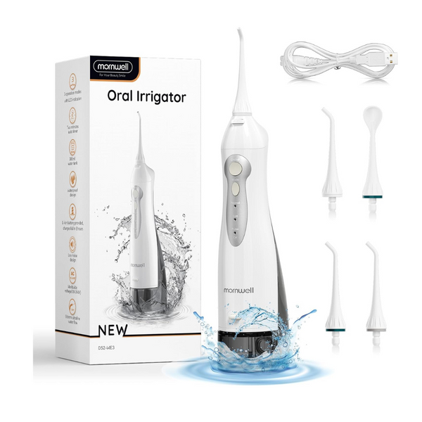 Hilo dental inalámbrico con 4 puntas de chorro