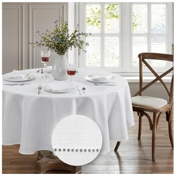 70" x 70" Elrene Alison Eyelet Border Tablecloth (White)