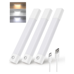 3-Pack 30-LED Rechargeable Motion Sensor Under Cabinet Lights