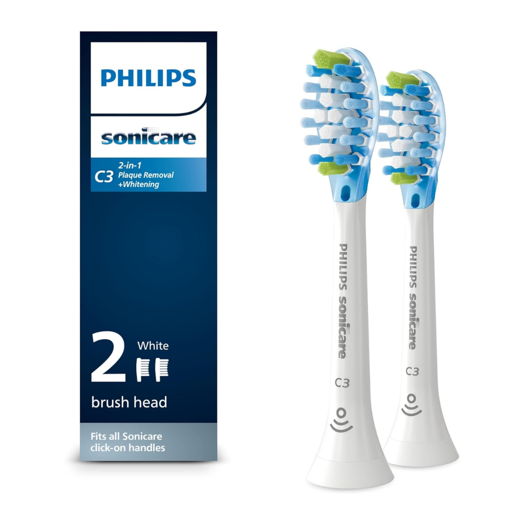 2-Pack Philips Sonicare C3 Plaque Removal + Brush Heads