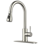 Single Handle Stainless Steel Sink Faucet with Pull Down Sprayer
