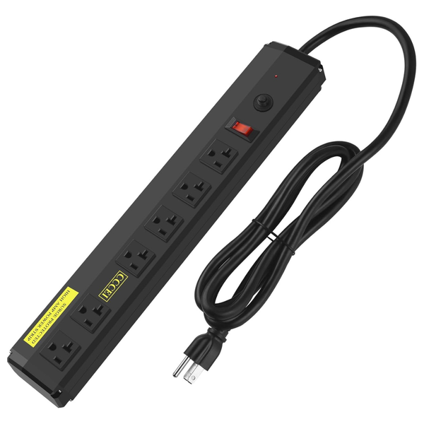 6 Outlet CCCEI 20 Amp Heavy Duty Power Strip With 10 FT Cord