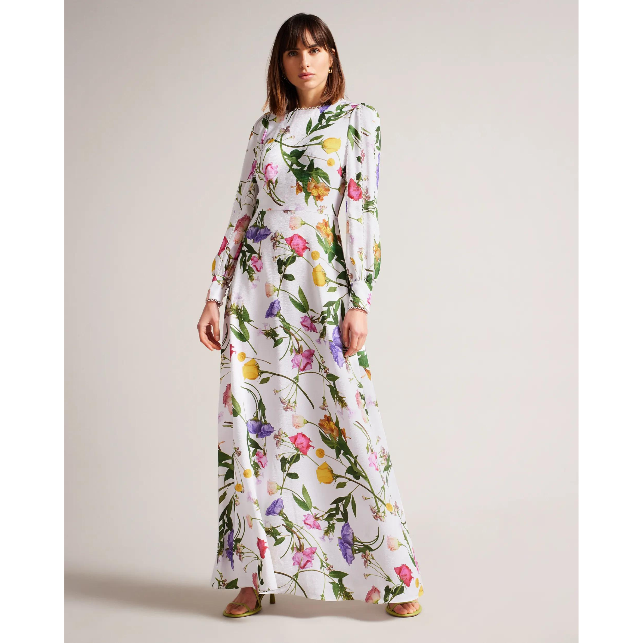 Ted Baker Blouson Sleeve Floral Maxi Dress