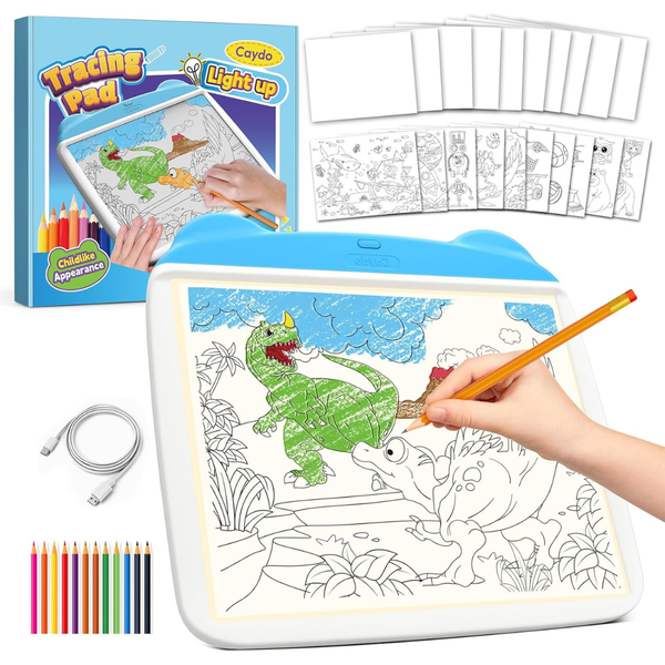 34-Piece Brightness Levels Eye Protection Light Up Tracing Pad Set