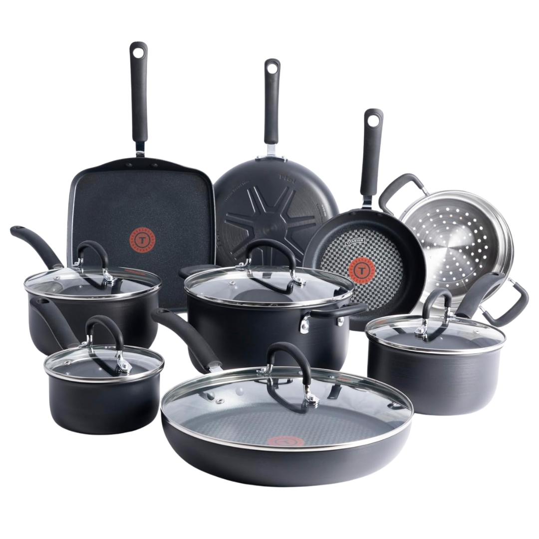 T-fal E918SE 14-Piece Hard Anodized Nonstick Cookware Set