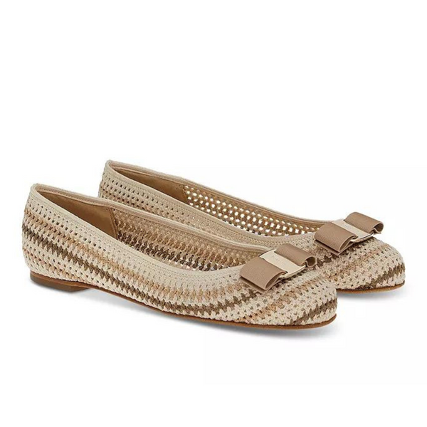 Ferragamo Varina Crochet Ballet Flat