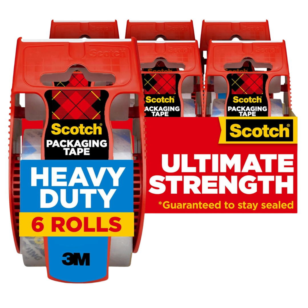 6-Pack Scotch Heavy Duty Ultimate Strength Packaging Tape W/ Dispenser