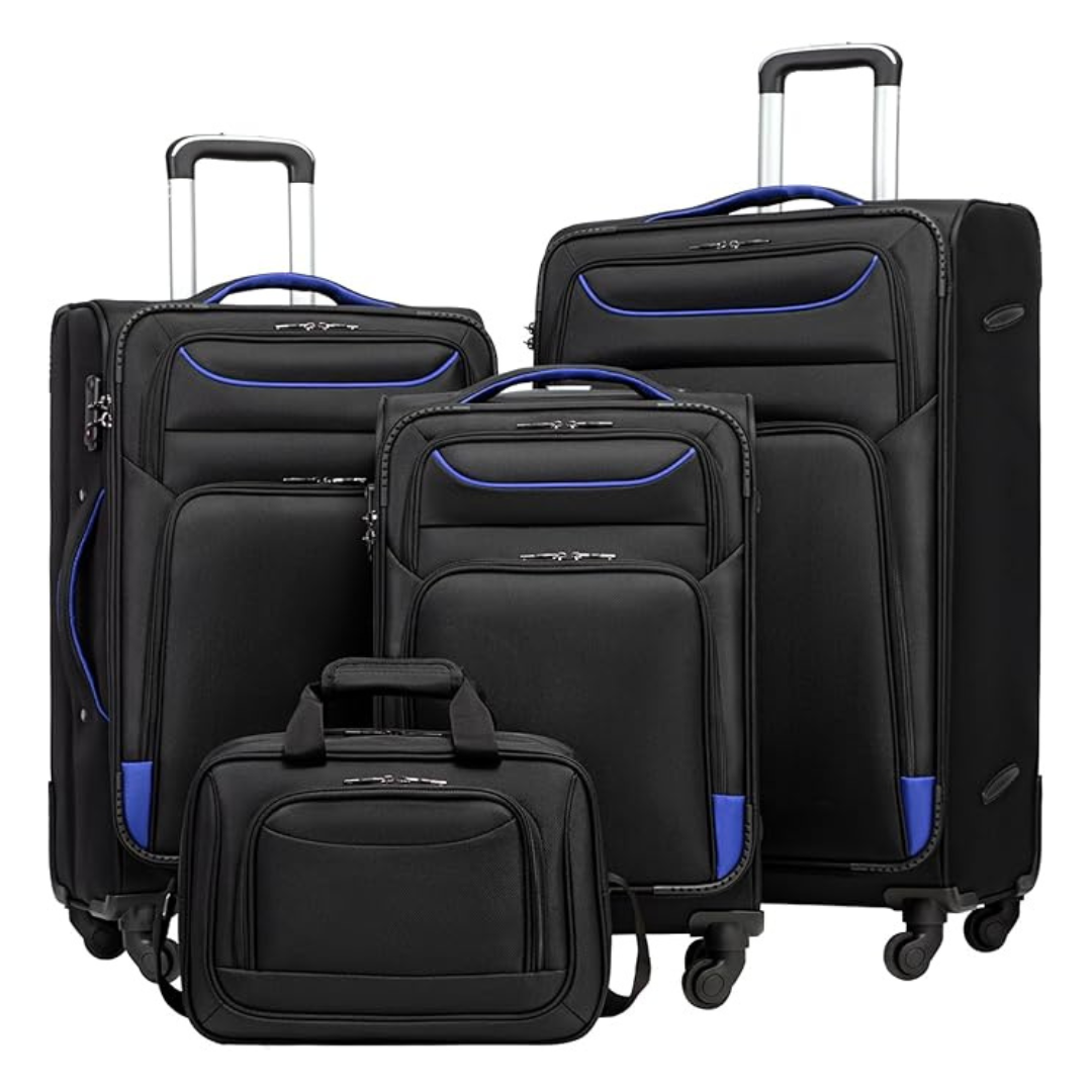 4-Piece Softshell Luggage Set with TSA Lock (2 Colors)