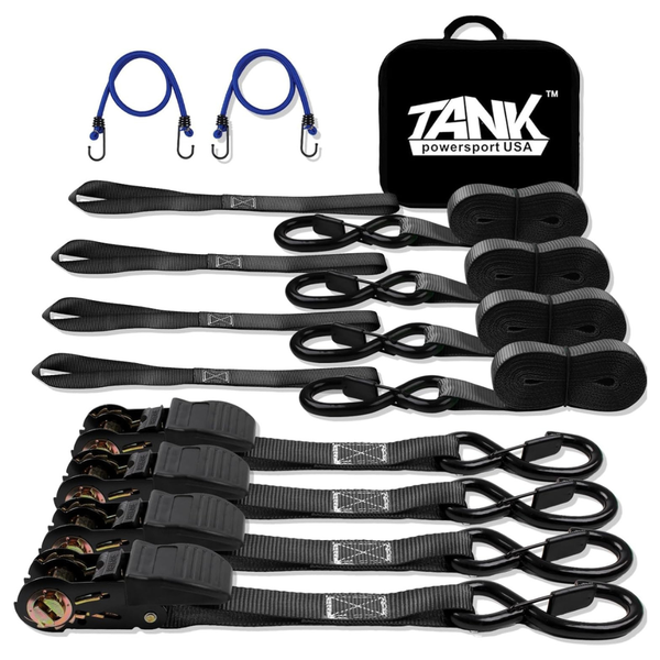 2200LB Heavy-Duty Ratchet Tie-Down Straps (4 Pack)