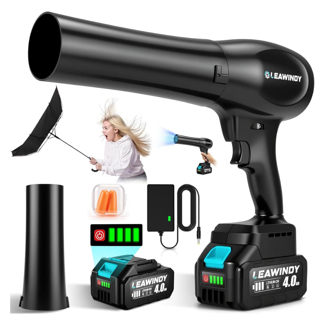 Cordless Leaf Blower with 4.0AH Battery and Charger