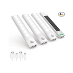4-Pack Rechargeable Magnetic Under Cabinet Closet LED Motion Sensor Light