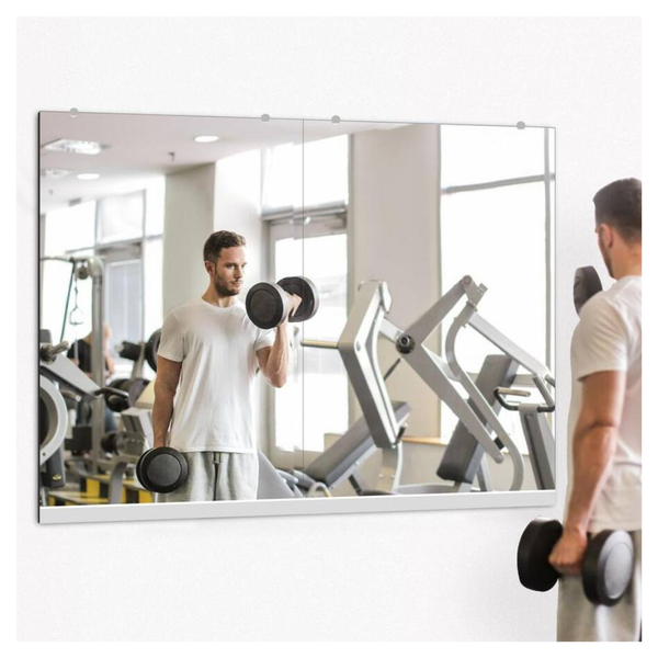 Modern Rectangle Frameless Wall-Mounted Gym Mirror
