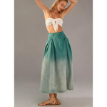 Anthropologie Pleated Ombre Denim Skirt