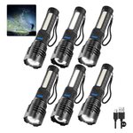 6-Pack Rechargeable 7 Mode High Lumens Handheld Flashlights