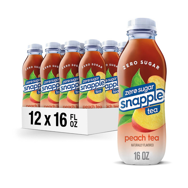 12 Bottles Of Snapple Zero Sugar Peach Tea