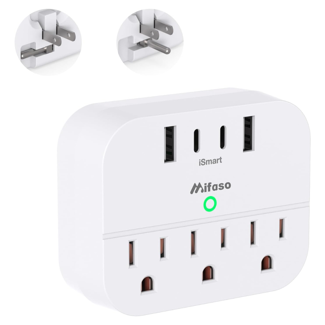 Cruise Power Strip with Foldable Plug Outlet Extender