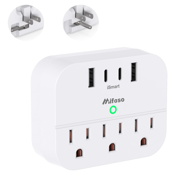 Cruise Power Strip with Foldable Plug Outlet Extender