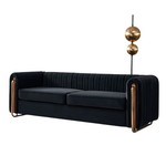 Mercer41 84.25" Modern Tufted Soft Velvet Round Arm Sofa (5-colors)