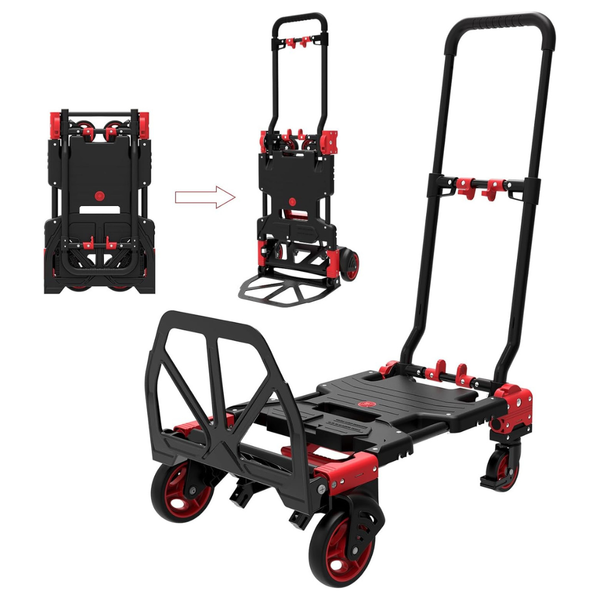 2-in-1 Foldable Hand Truck Dolly 330LB Heavy Duty Convertible Cart