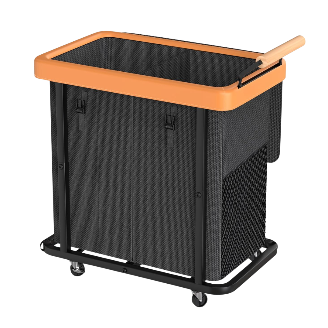 50-Gal 2-Section Extra Large Rolling Laundry Hamper W/ Lid & Handle