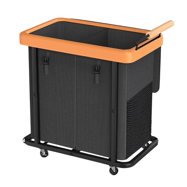50-Gal 2-Section Extra Large Rolling Laundry Hamper W/ Lid & Handle