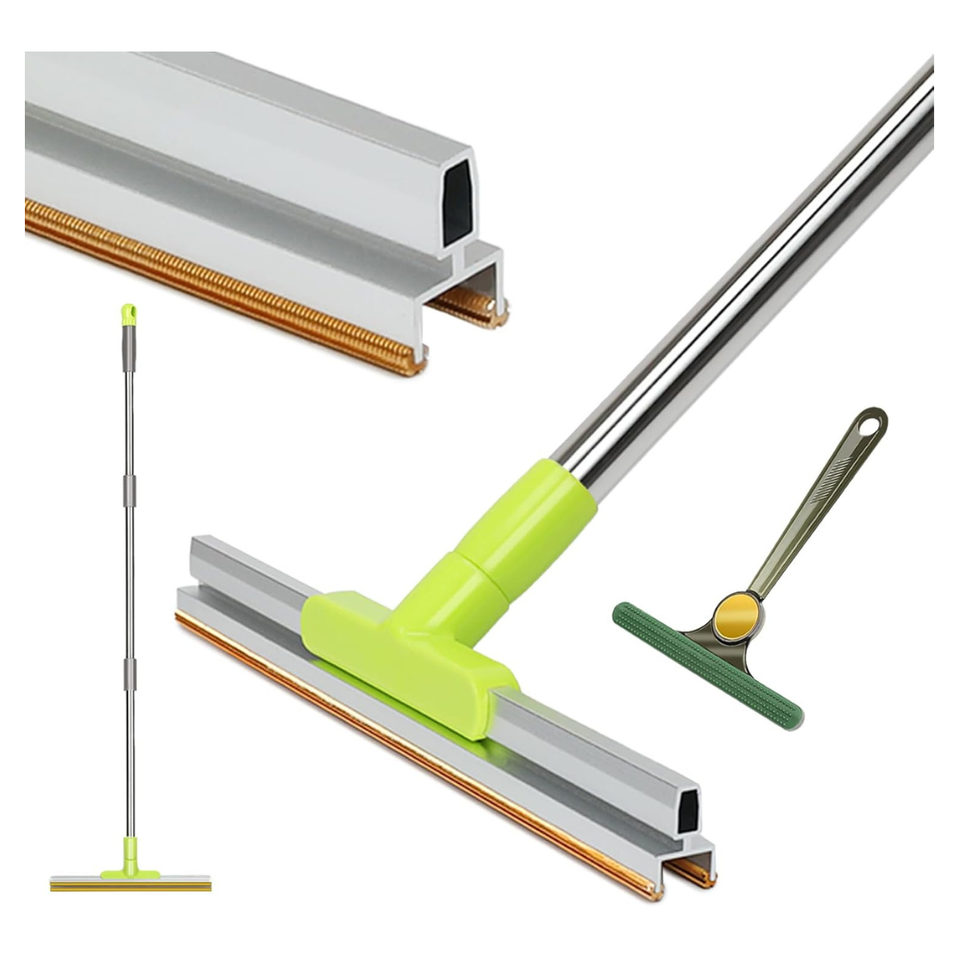 57" Long Handle Pet Hair Removal With Dual Copper Blades