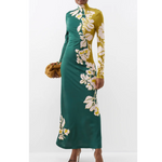 La DoubleJ Green Halle Jasmine-Print Jersey Dress